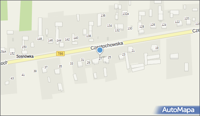 Mokrzesz, Częstochowska, 27, mapa Mokrzesz