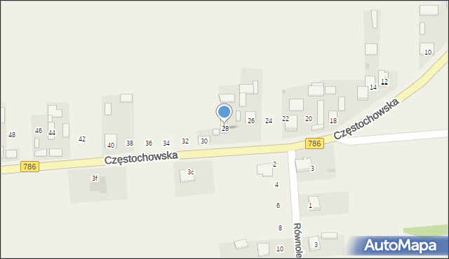 Mokrzesz, Częstochowska, 28, mapa Mokrzesz