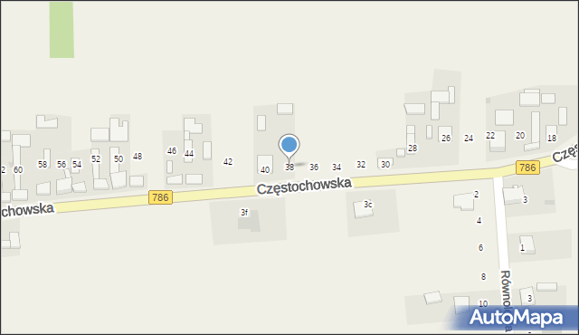 Mokrzesz, Częstochowska, 38, mapa Mokrzesz