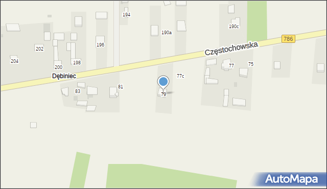 Mokrzesz, Częstochowska, 79, mapa Mokrzesz
