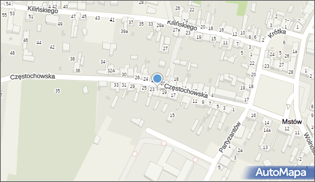 Mstów, Częstochowska, 21, mapa Mstów