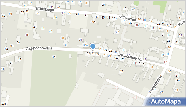 Mstów, Częstochowska, 31, mapa Mstów