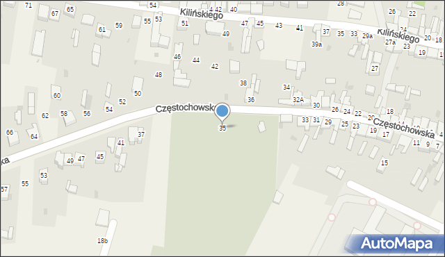 Mstów, Częstochowska, 35, mapa Mstów