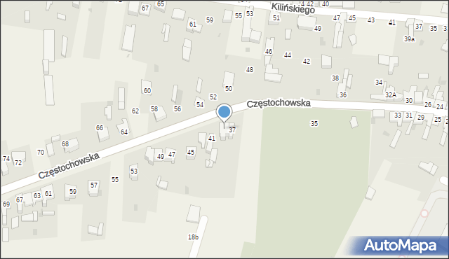 Mstów, Częstochowska, 39, mapa Mstów