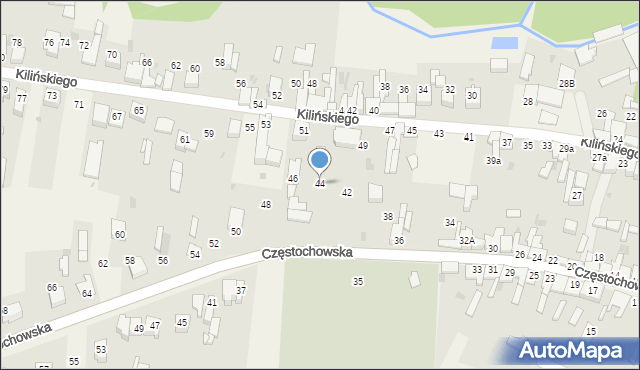 Mstów, Częstochowska, 44, mapa Mstów