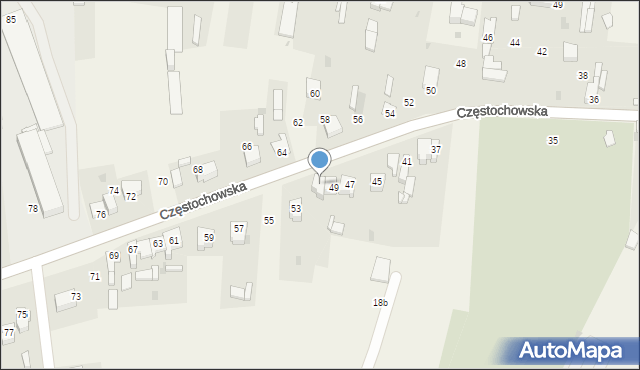 Mstów, Częstochowska, 51, mapa Mstów