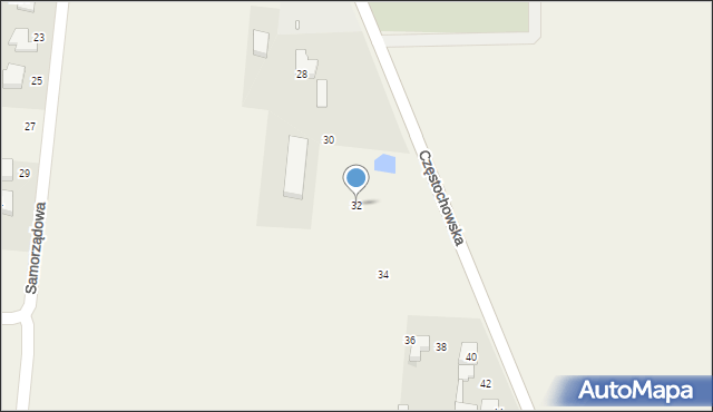 Mykanów, Częstochowska, 32, mapa Mykanów