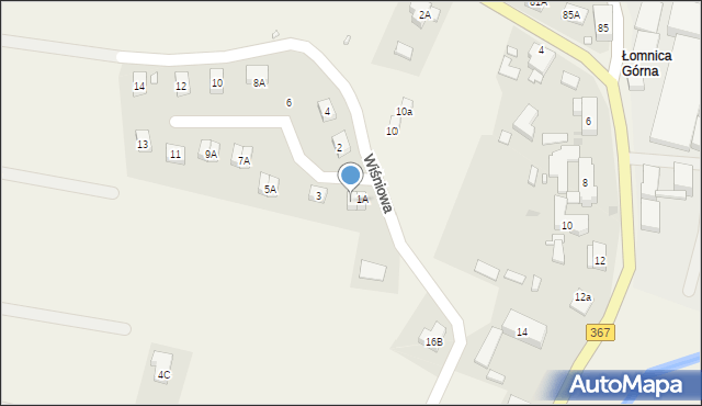 Mysłakowice, Czereśniowy Sad, 1B, mapa Mysłakowice
