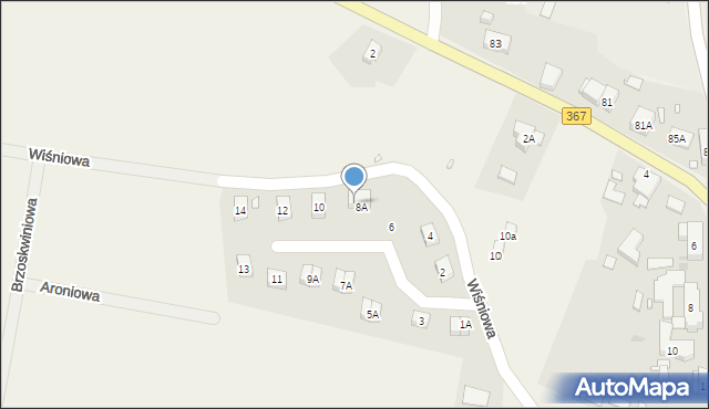 Mysłakowice, Czereśniowy Sad, 8b, mapa Mysłakowice