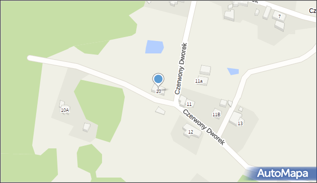 Mysłakowice, Czerwony Dworek, 10, mapa Mysłakowice