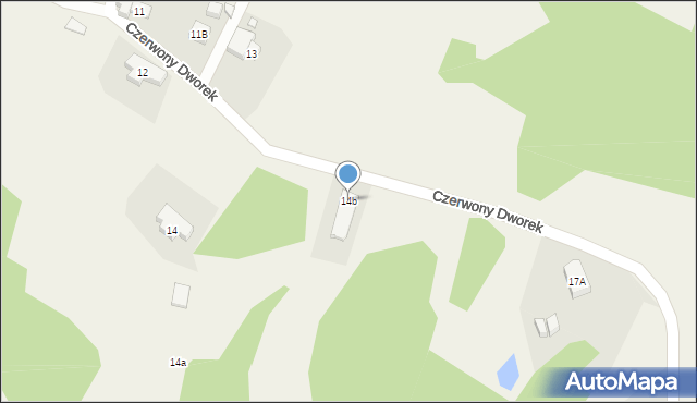 Mysłakowice, Czerwony Dworek, 14b, mapa Mysłakowice