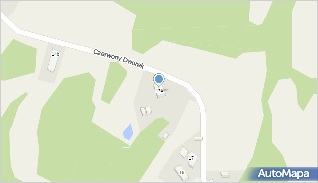 Mysłakowice, Czerwony Dworek, 17A, mapa Mysłakowice