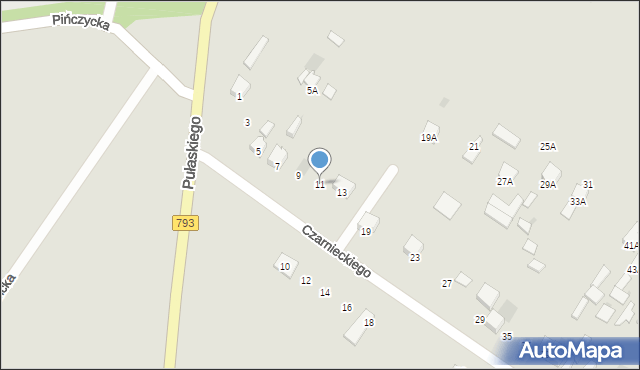 Myszków, Czarnieckiego Stefana, hetm., 11, mapa Myszków