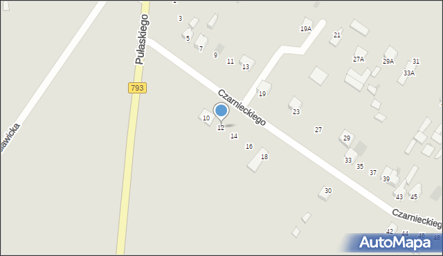 Myszków, Czarnieckiego Stefana, hetm., 12, mapa Myszków