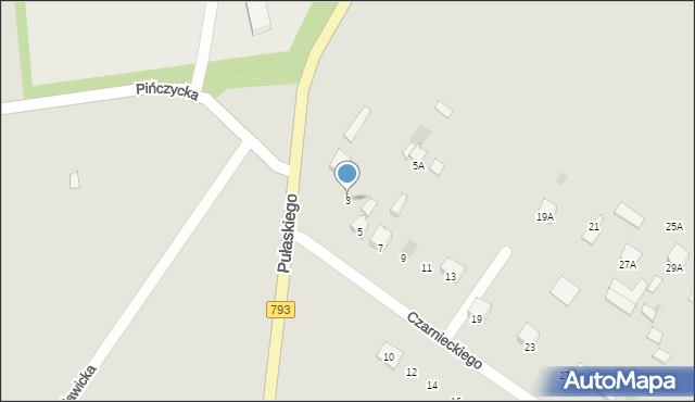 Myszków, Czarnieckiego Stefana, hetm., 3, mapa Myszków