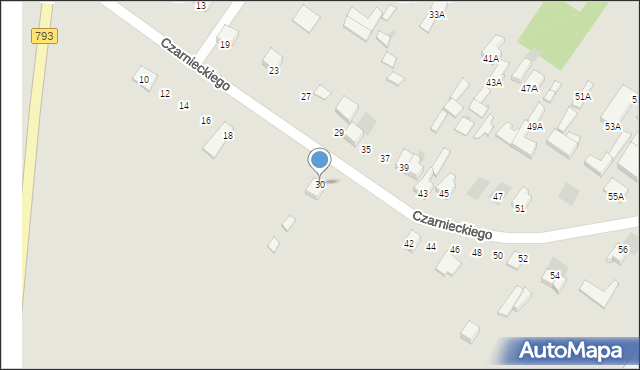 Myszków, Czarnieckiego Stefana, hetm., 30, mapa Myszków