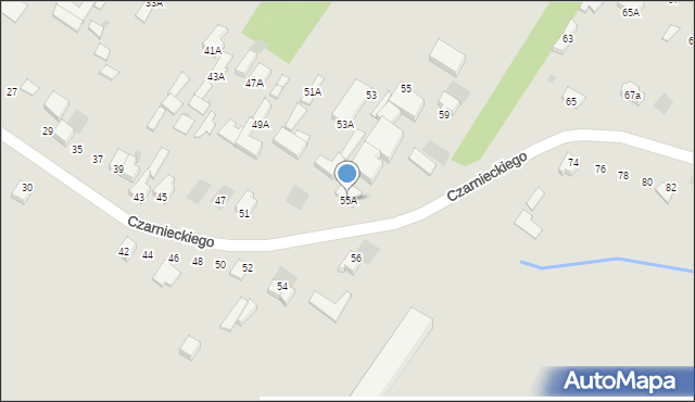 Myszków, Czarnieckiego Stefana, hetm., 55A, mapa Myszków