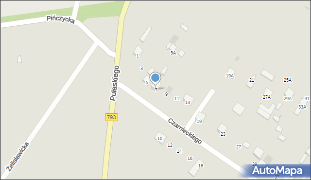 Myszków, Czarnieckiego Stefana, hetm., 7, mapa Myszków
