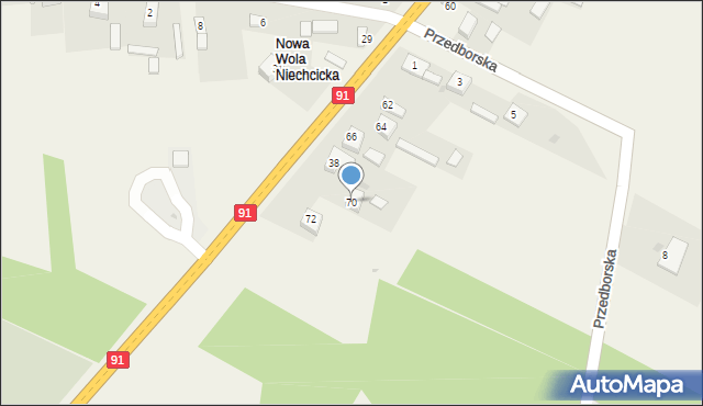 Niechcice, Częstochowska, 70, mapa Niechcice