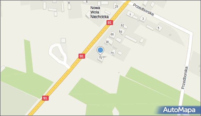 Niechcice, Częstochowska, 72, mapa Niechcice