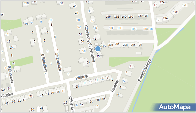 Niepołomice, Czerwonych Beretów, 45, mapa Niepołomice