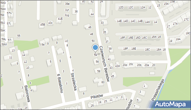 Niepołomice, Czerwonych Beretów, 54, mapa Niepołomice