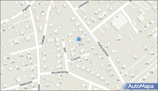 Niepołomice, Czumy Waleriana, gen., 5, mapa Niepołomice