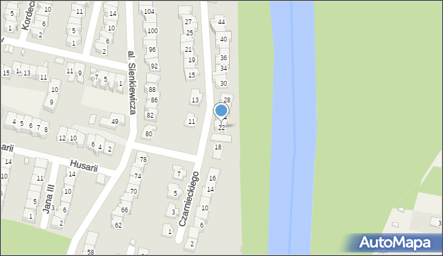Nieporęt, Czarnieckiego Stefana, hetm., 22, mapa Nieporęt