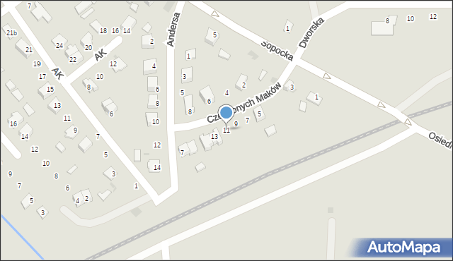 Nisko, Czerwonych Maków, 11, mapa Nisko