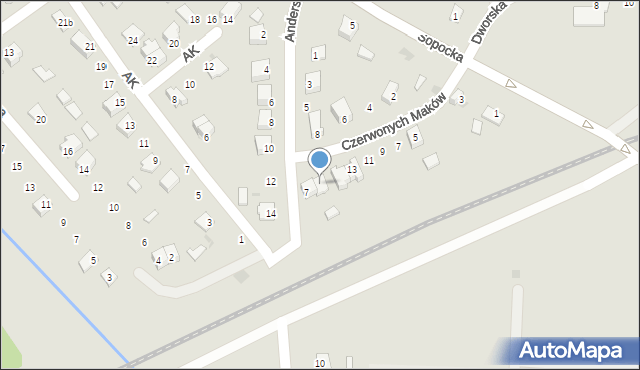 Nisko, Czerwonych Maków, 17, mapa Nisko