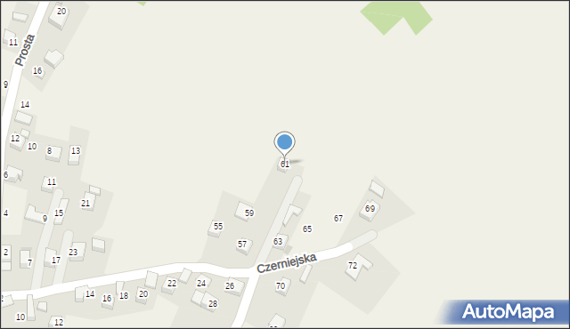 Nowa Góra, Czerniejska, 61, mapa Nowa Góra