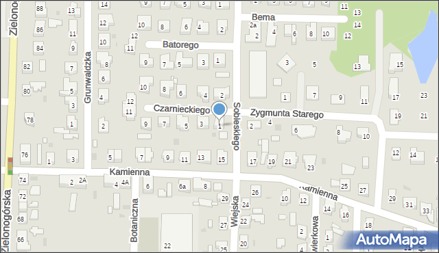 Nowa Sól, Czarnieckiego Stefana, hetm., 1, mapa Nowa Sól