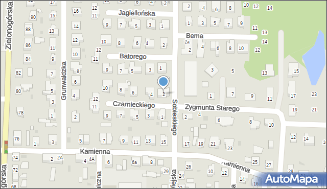 Nowa Sól, Czarnieckiego Stefana, hetm., 2, mapa Nowa Sól
