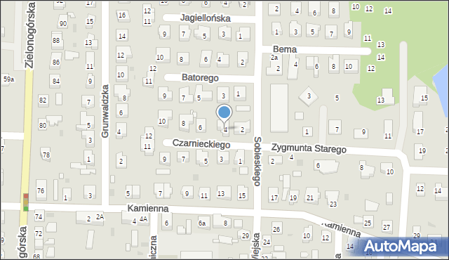 Nowa Sól, Czarnieckiego Stefana, hetm., 4, mapa Nowa Sól