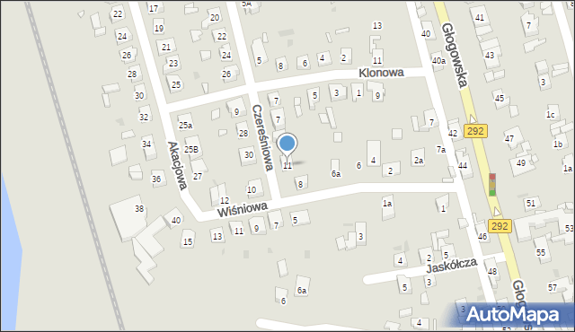 Nowa Sól, Czereśniowa, 11, mapa Nowa Sól