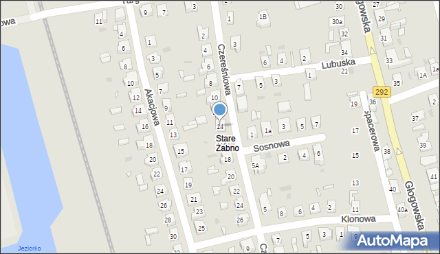 Nowa Sól, Czereśniowa, 14, mapa Nowa Sól