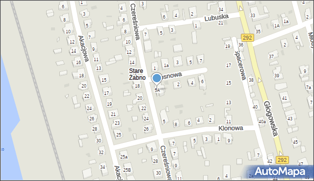 Nowa Sól, Czereśniowa, 5A, mapa Nowa Sól