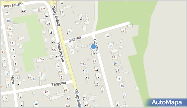 Nowa Sól, Czysta, 15, mapa Nowa Sól