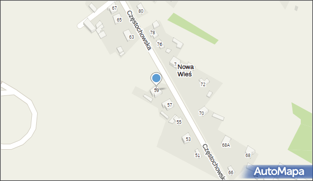 Nowa Wieś, Częstochowska, 59, mapa Nowa Wieś