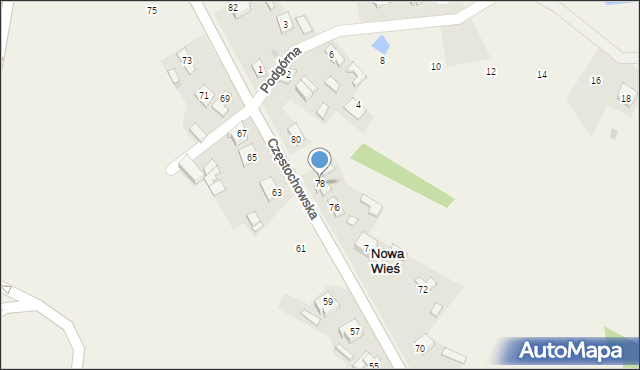 Nowa Wieś, Częstochowska, 78, mapa Nowa Wieś