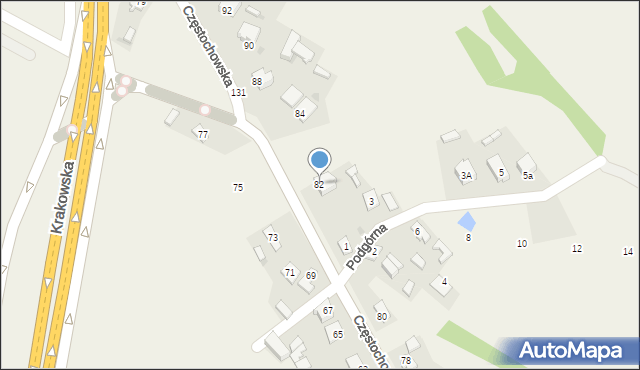 Nowa Wieś, Częstochowska, 82, mapa Nowa Wieś