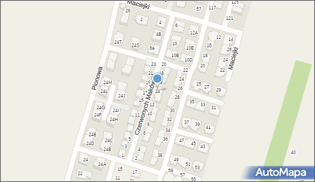 Nowa Wola, Czerwonych Maków, 14, mapa Nowa Wola