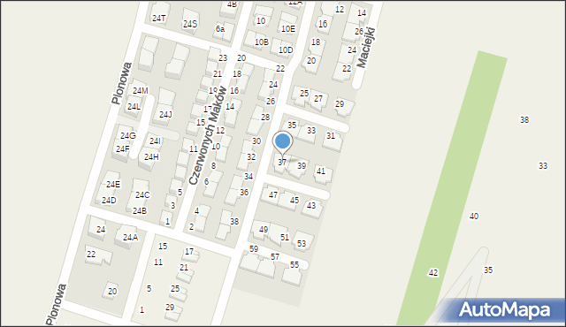 Nowa Wola, Czerwonych Maków, 37, mapa Nowa Wola
