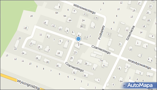 Nowe Gulczewo, Czarnieckiego Stefana, hetm., 1, mapa Nowe Gulczewo