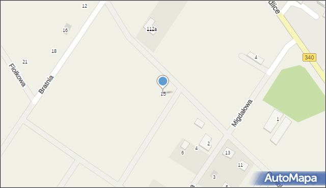 Nowosiedlice, Czekoladowa, 15, mapa Nowosiedlice