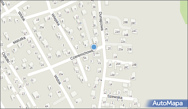 Nowy Sącz, Czeremchowa, 1, mapa Nowego Sącza