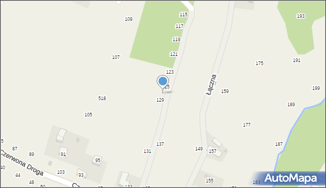 Okocim, Czerwona Droga, 127, mapa Okocim