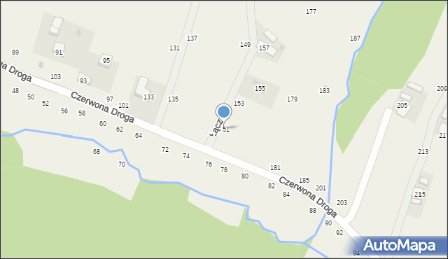 Okocim, Czerwona Droga, 151, mapa Okocim