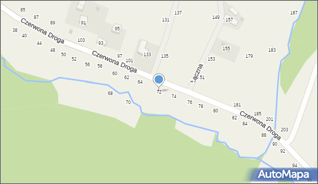 Okocim, Czerwona Droga, 72, mapa Okocim