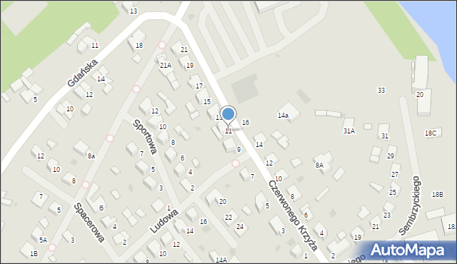 Olecko, Czerwonego Krzyża, 11, mapa Olecko